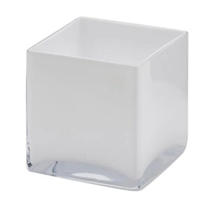 Vaso Vetro Quadrato bianco