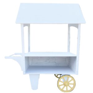 Carretto in legno bianco