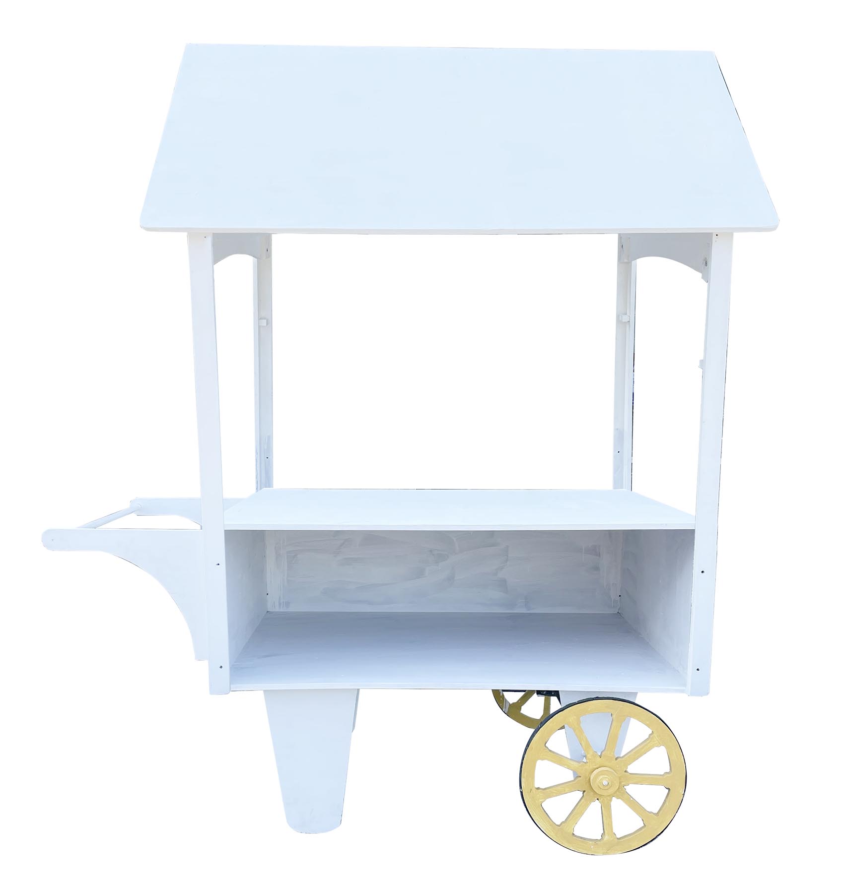 Carretto in legno bianco
