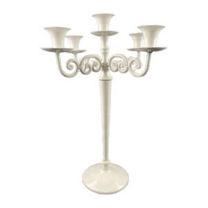 Candelabro 5 braccia bianco h44