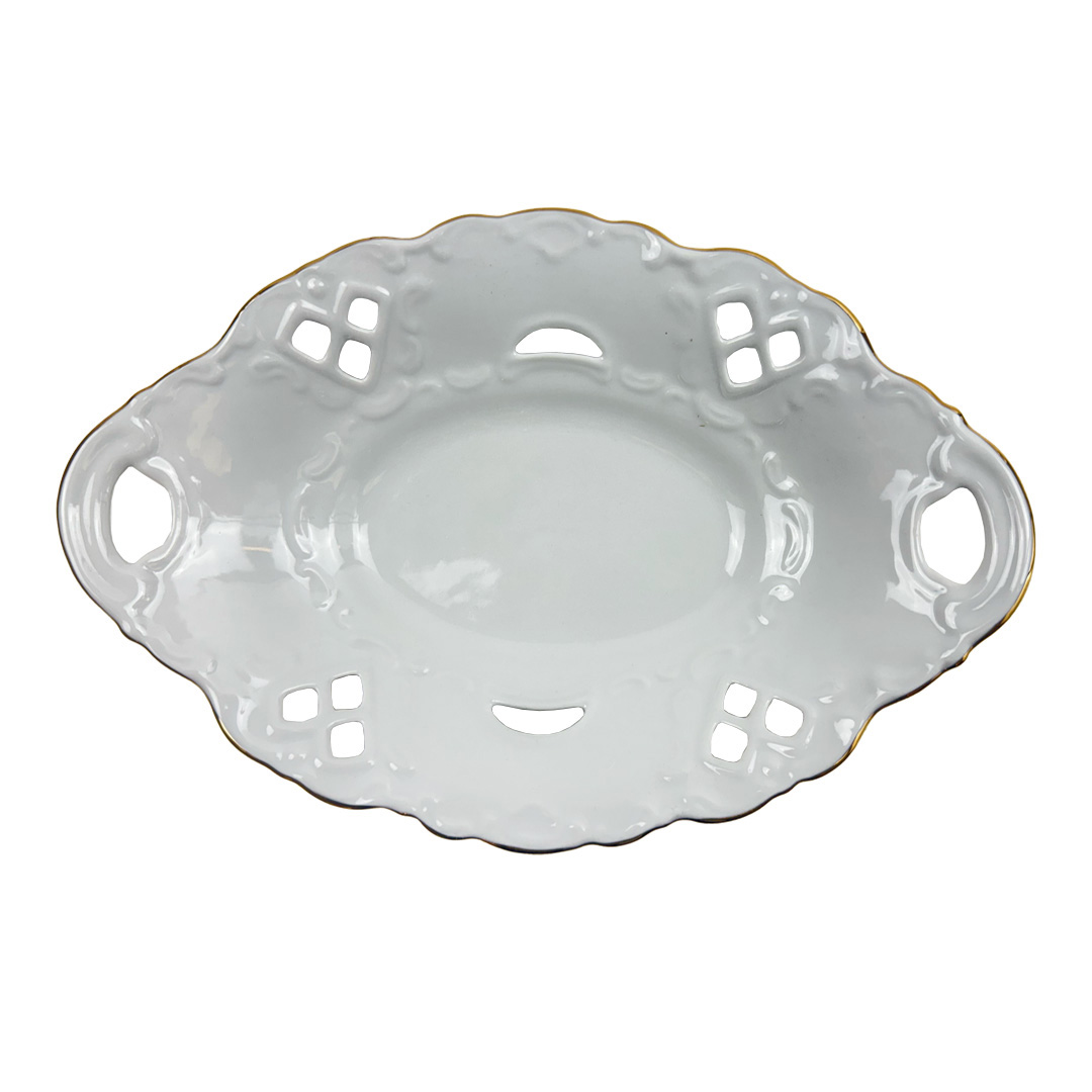 All White Piatto Ovale traforato