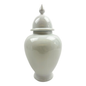 All White Vaso con coperchio H32