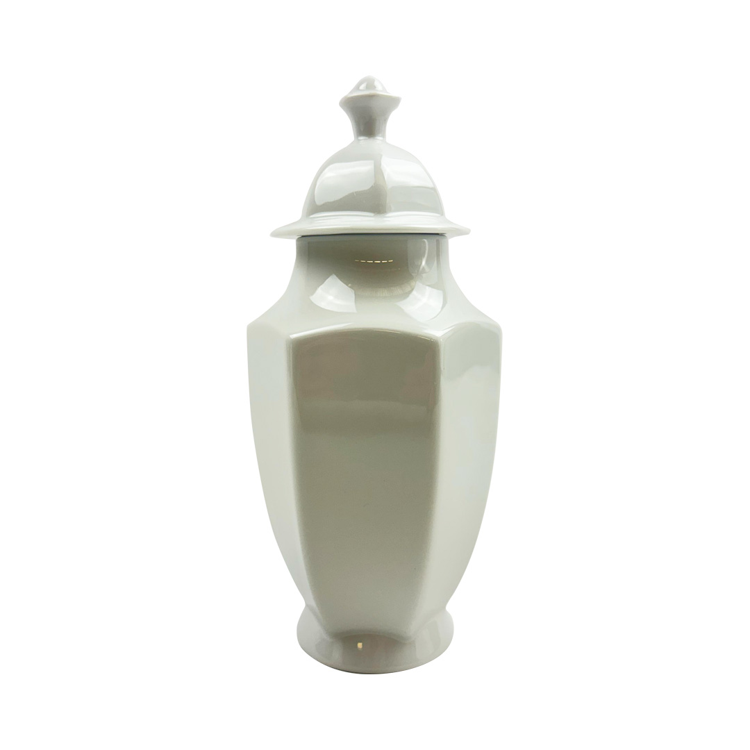 All White Vaso con coperchio H25