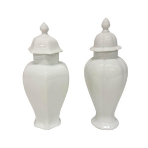 All White Vaso con coperchio H25