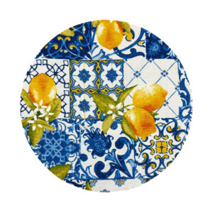 Sottopiatto Tessile Maiolica Limoni blu