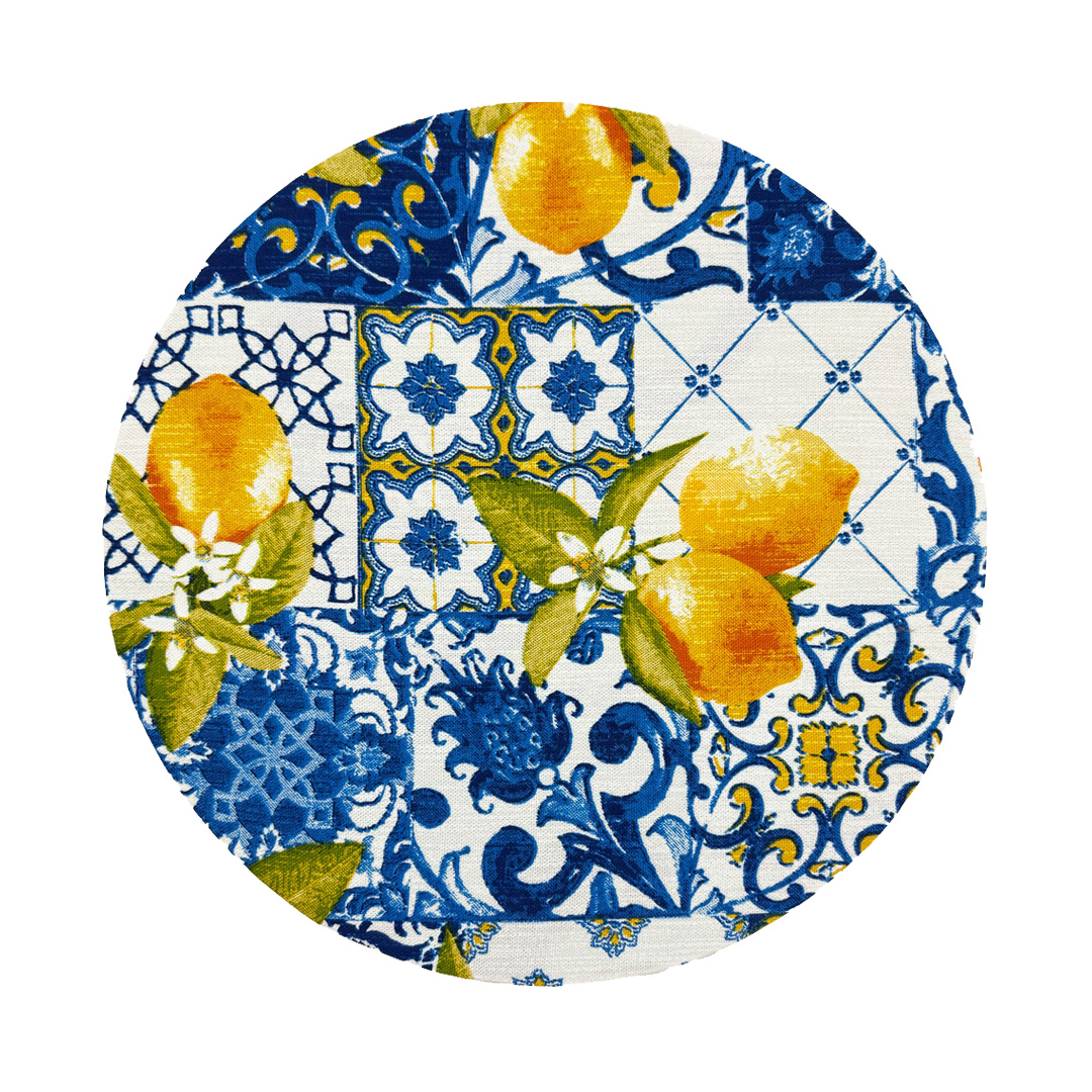 Sottopiatto Tessile Maiolica Limoni blu