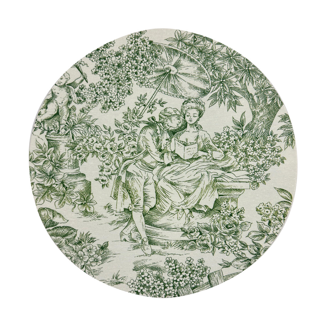 Sottopiatto Tessile Toile de Jouy verde