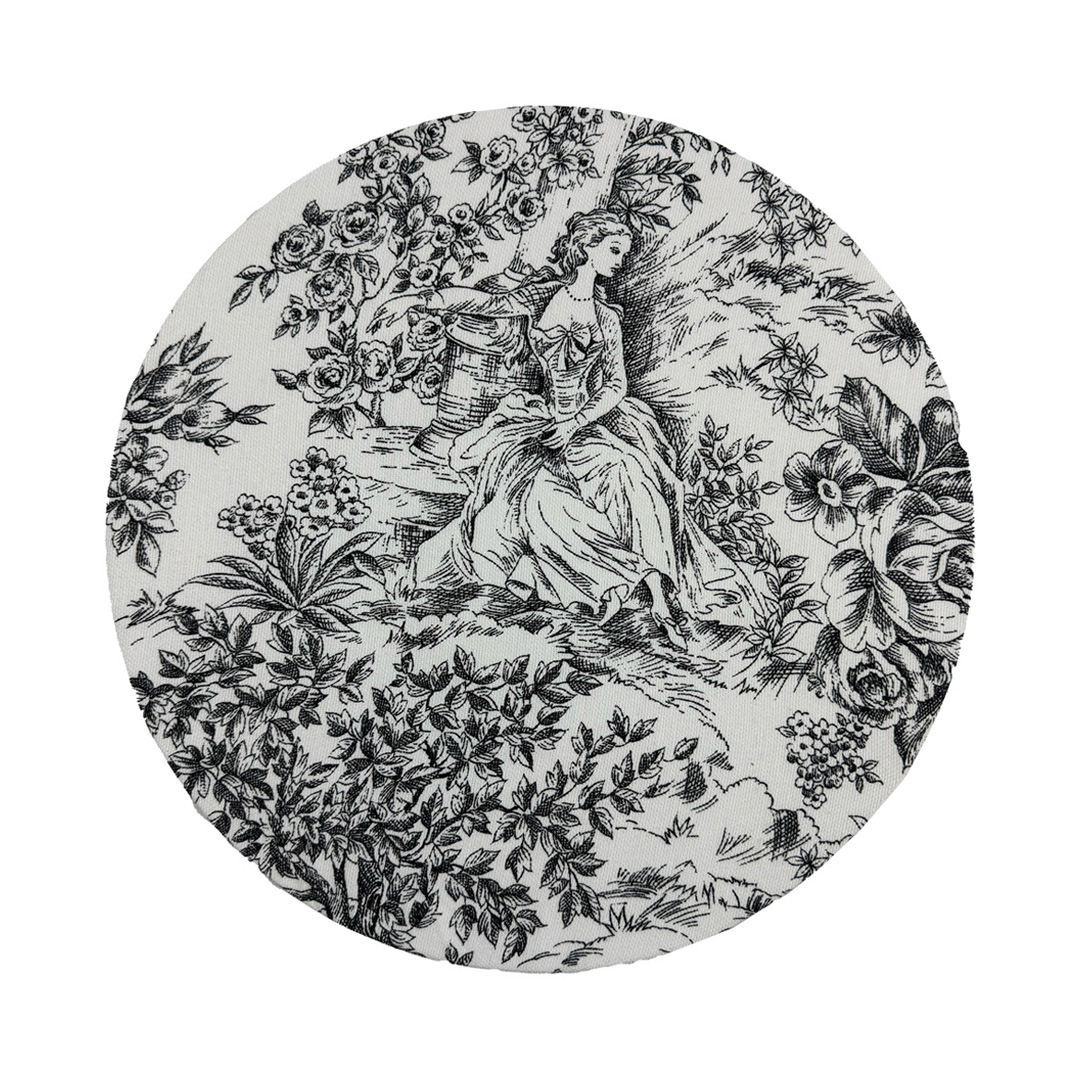 Sottopiatto Tessile Toile de Jouy nero