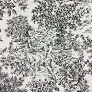 Tovaglia Toile de Jouy romantica nero