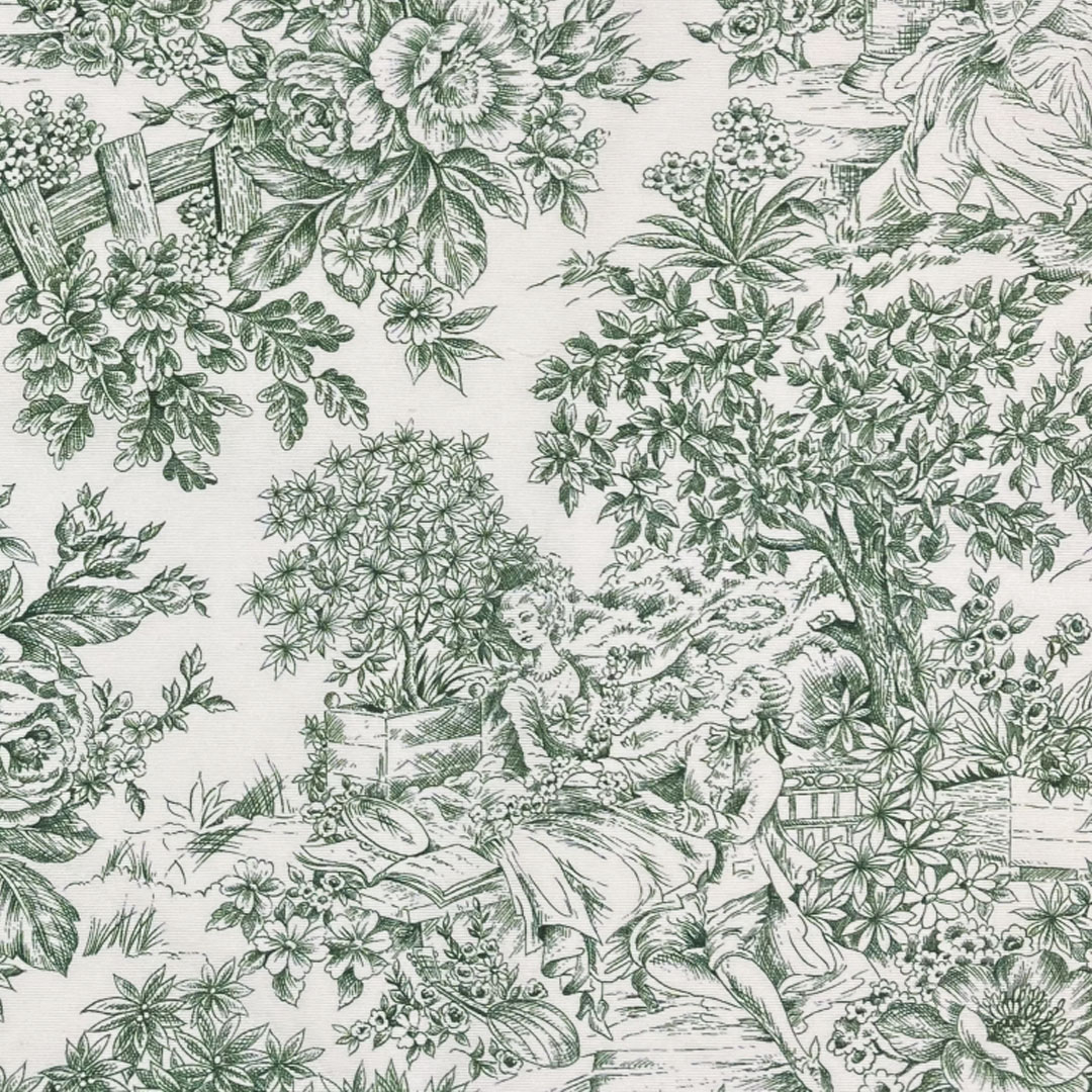 Tovaglia Toile de Jouy romantica verde