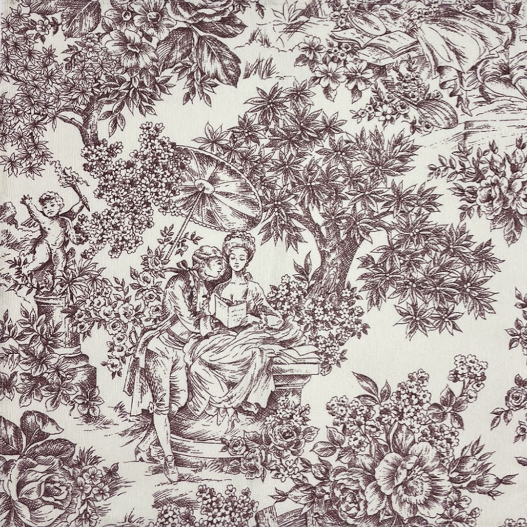 Tovaglia Toile de Jouy romantica seppia 140