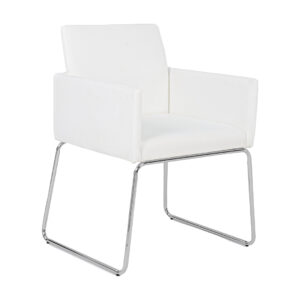 Poltrona Sixty ecopelle bianca