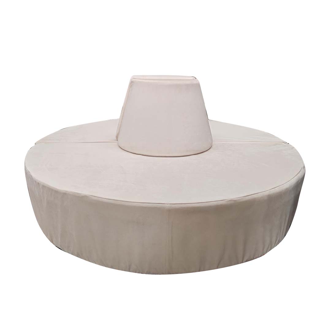 Copertura divano Round velluto avorio