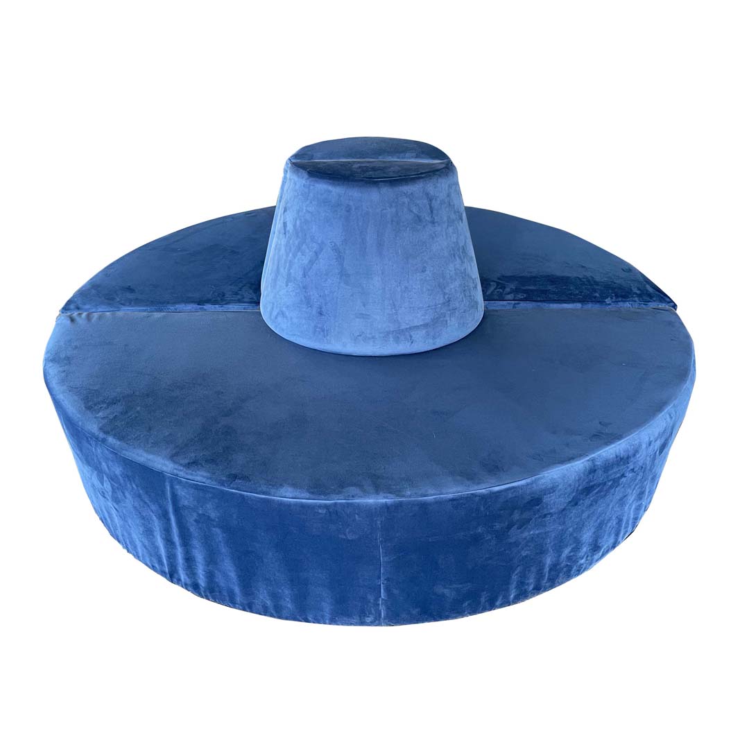 Copertura divano Round velluto blu