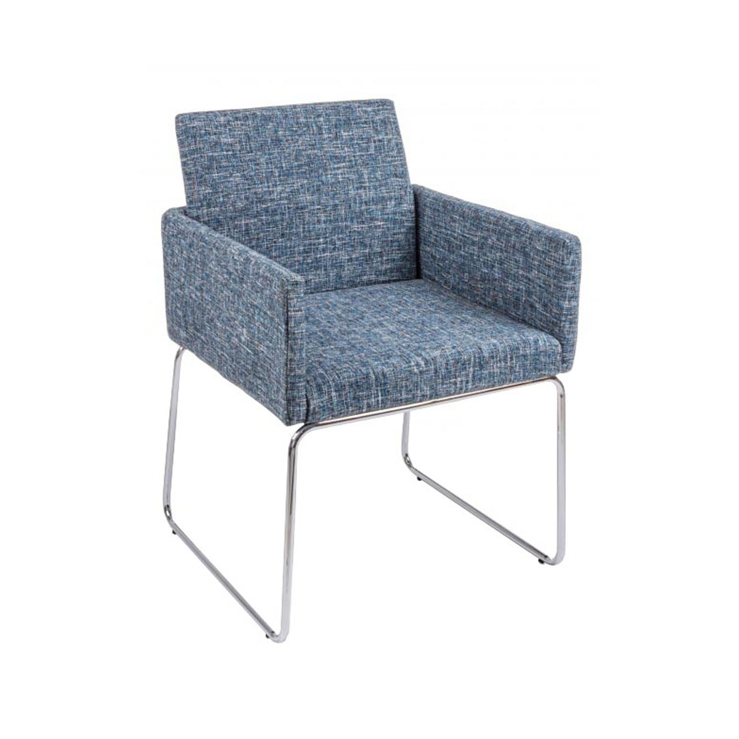 Poltrona Sixty tessuto azzurro
