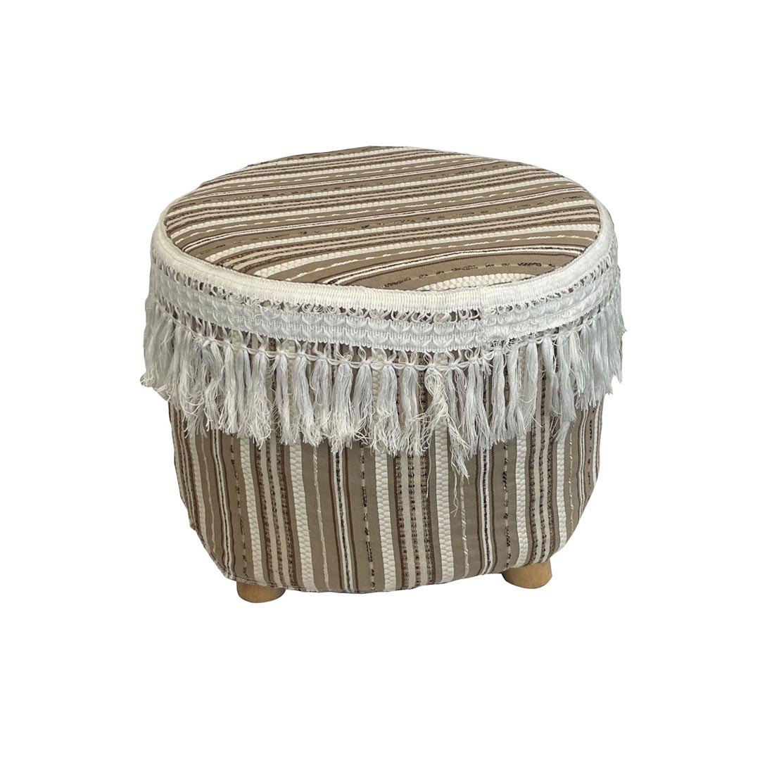 Pouf Frangia riga marrone
