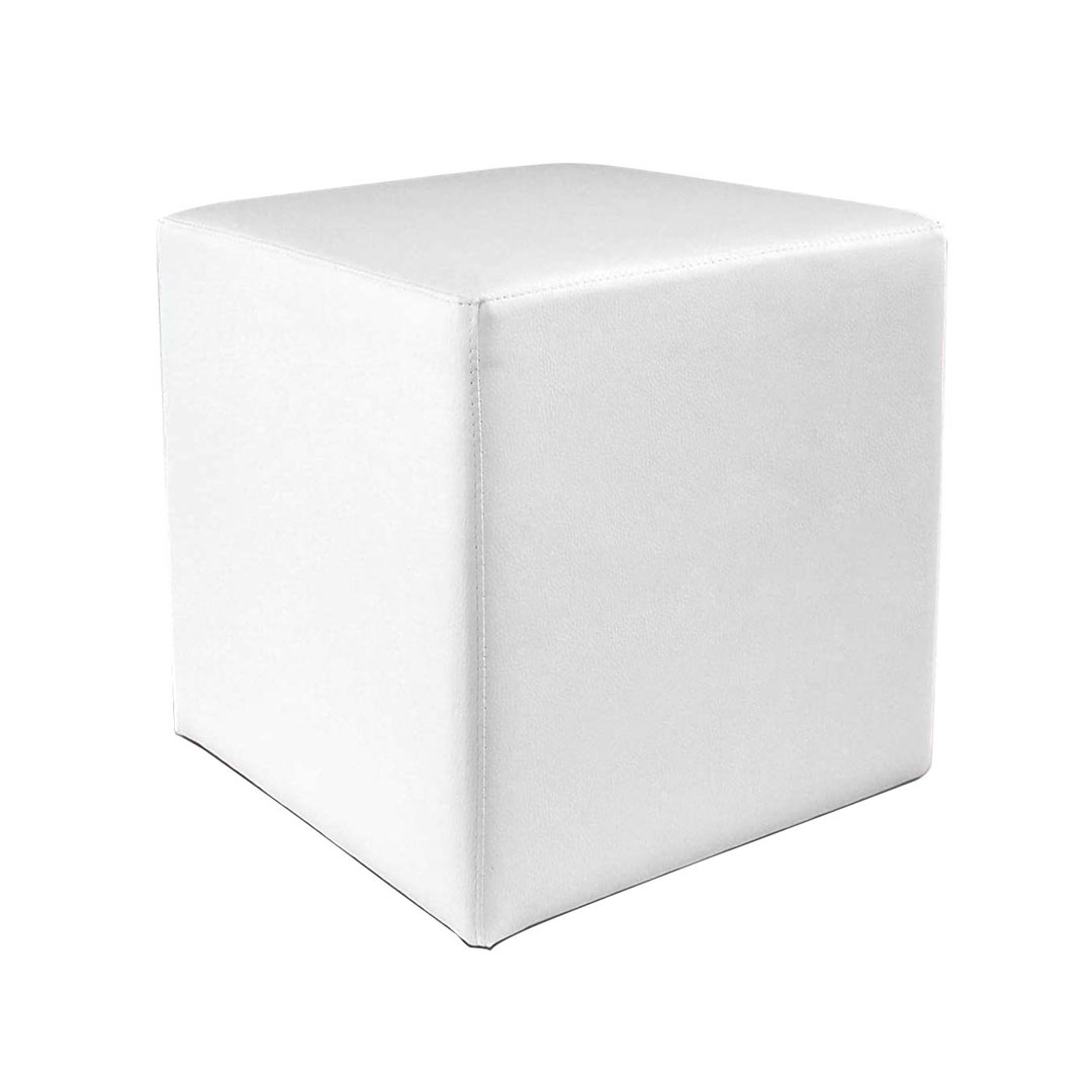 Pouf 45 ecopelle bianca