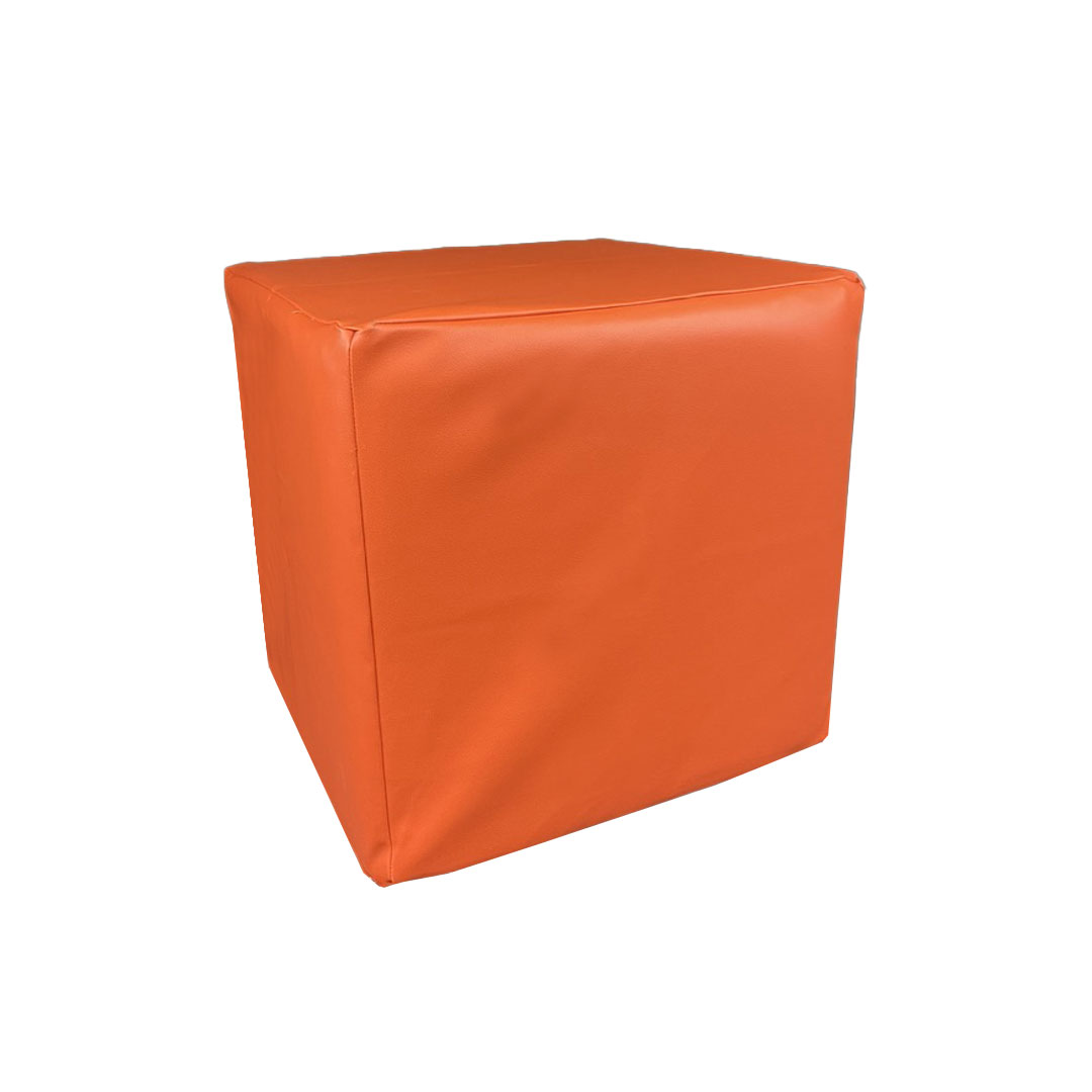 Pouf 45 ecopelle ignifuga arancione