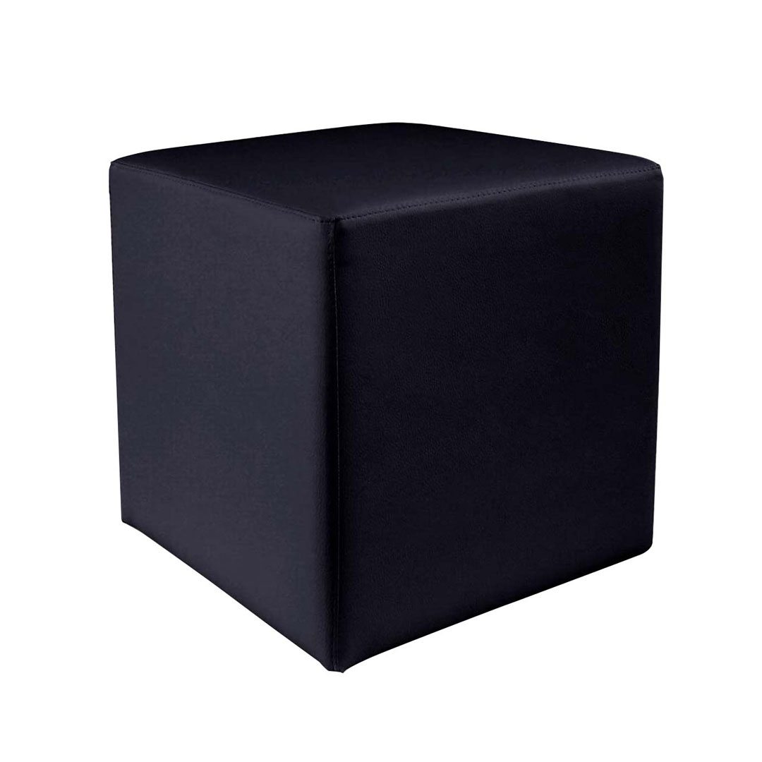 Pouf 45 ecopelle nera