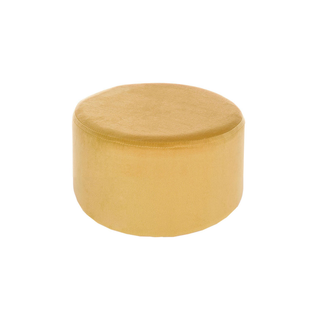 Pouf Pallino 60 tessuto velluto senape