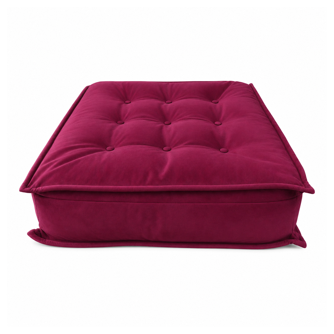 Pouf Gipsy velluto rosso cardinale