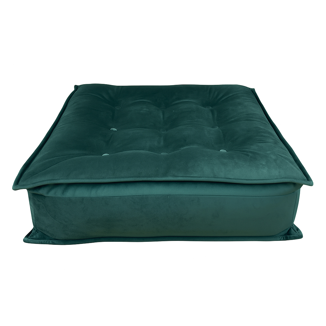 Pouf Gipsy velluto verde petrolio