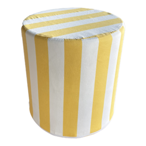 Pouf Pallino 39 Tessuto riga bianca/gialla