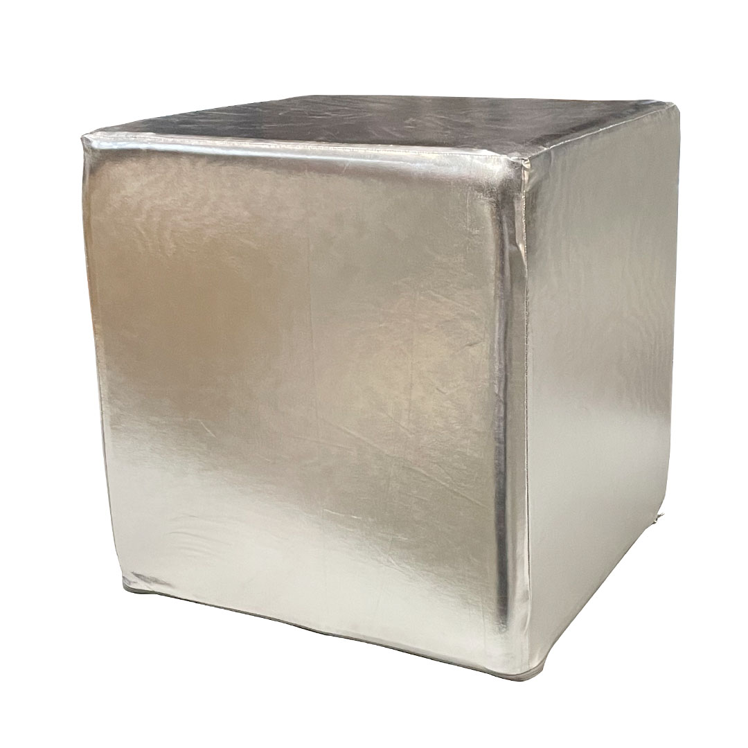 Pouf 45 tessuto argento