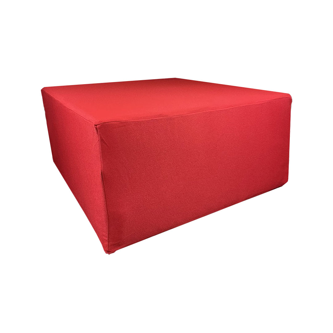 Pouf Quadrotto 90 Tessuto crepe rosso