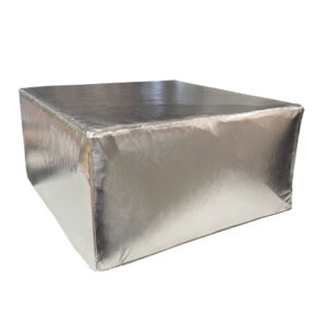 Pouf Quadrotto 90 Tessuto argento
