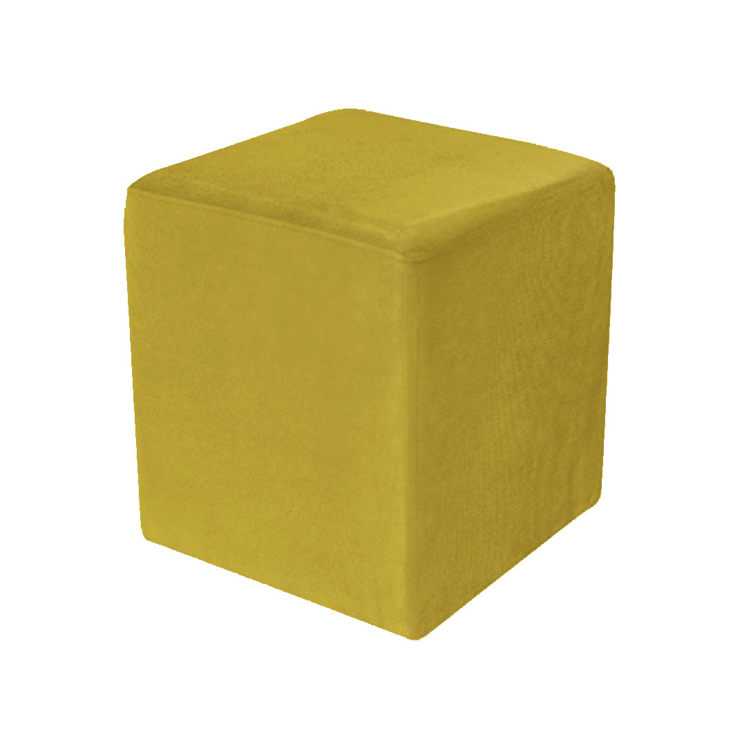 Pouf 45 tessuto velluto senape