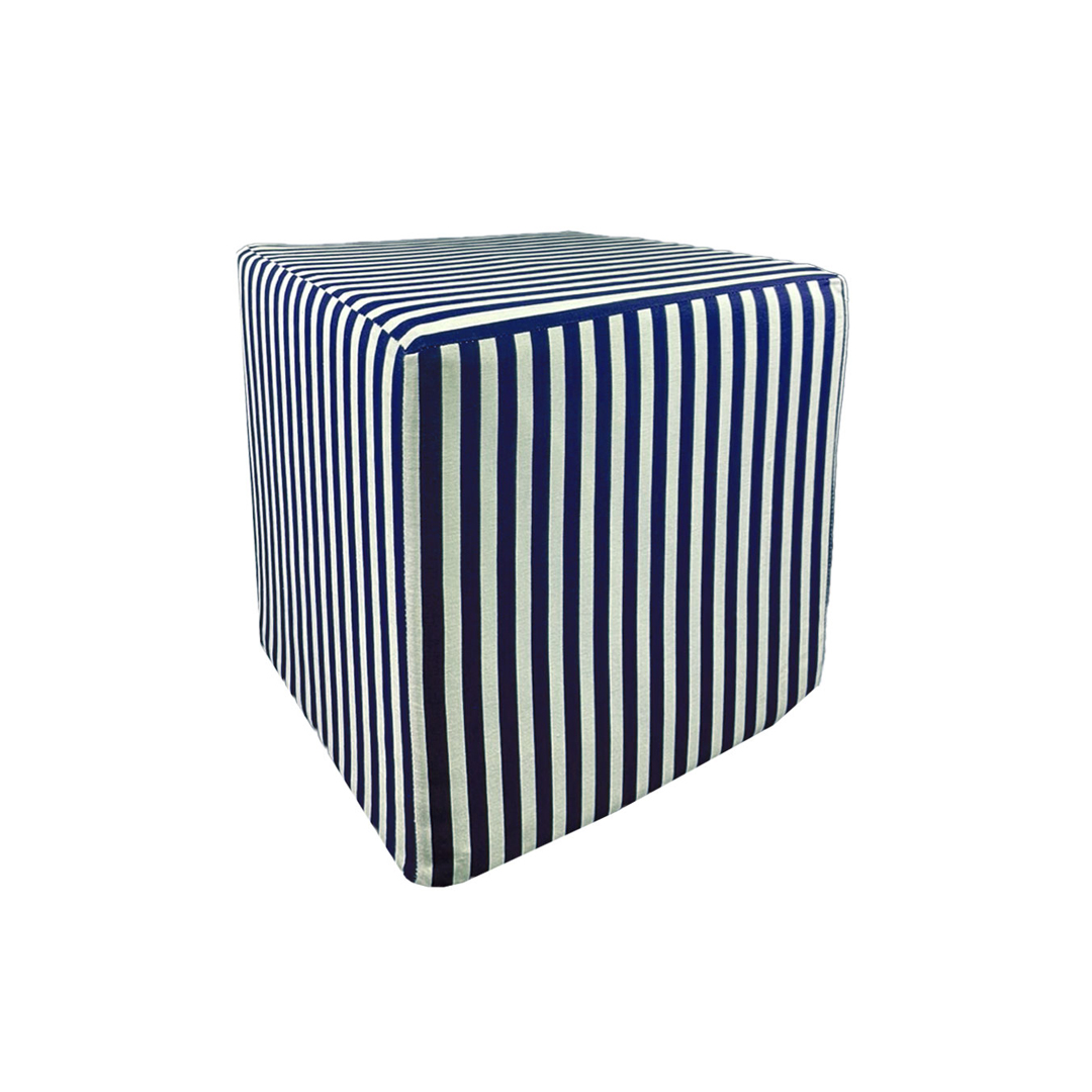 Pouf 45 Tessuto riga bianca/blu