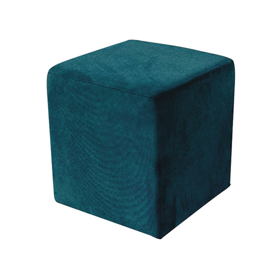 Pouf 45 tessuto velluto verde petrolio