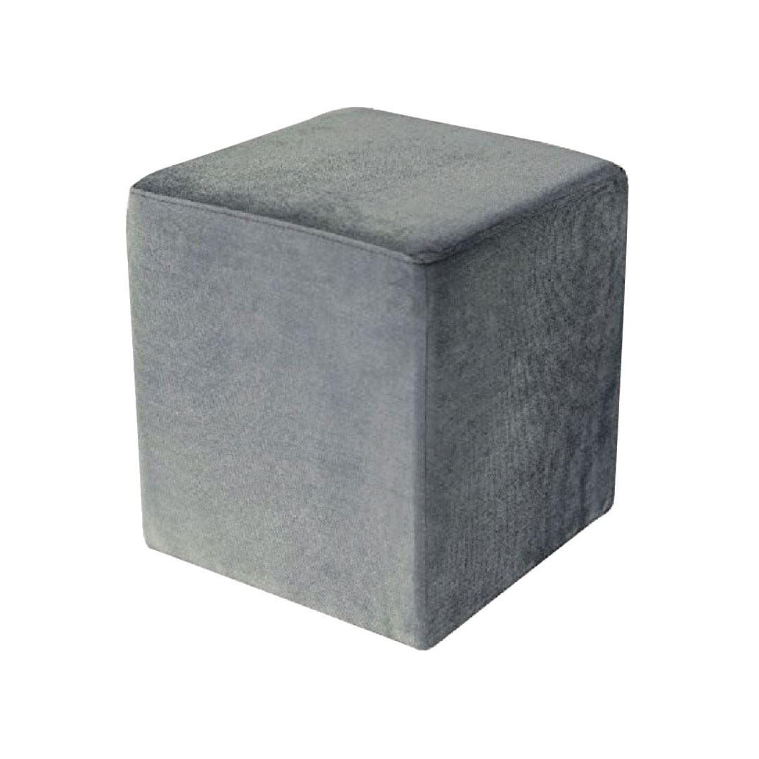 Pouf 45 tessuto velluto grigio