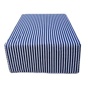 Pouf Quadrotto 90 Tessuto riga bianca/blu