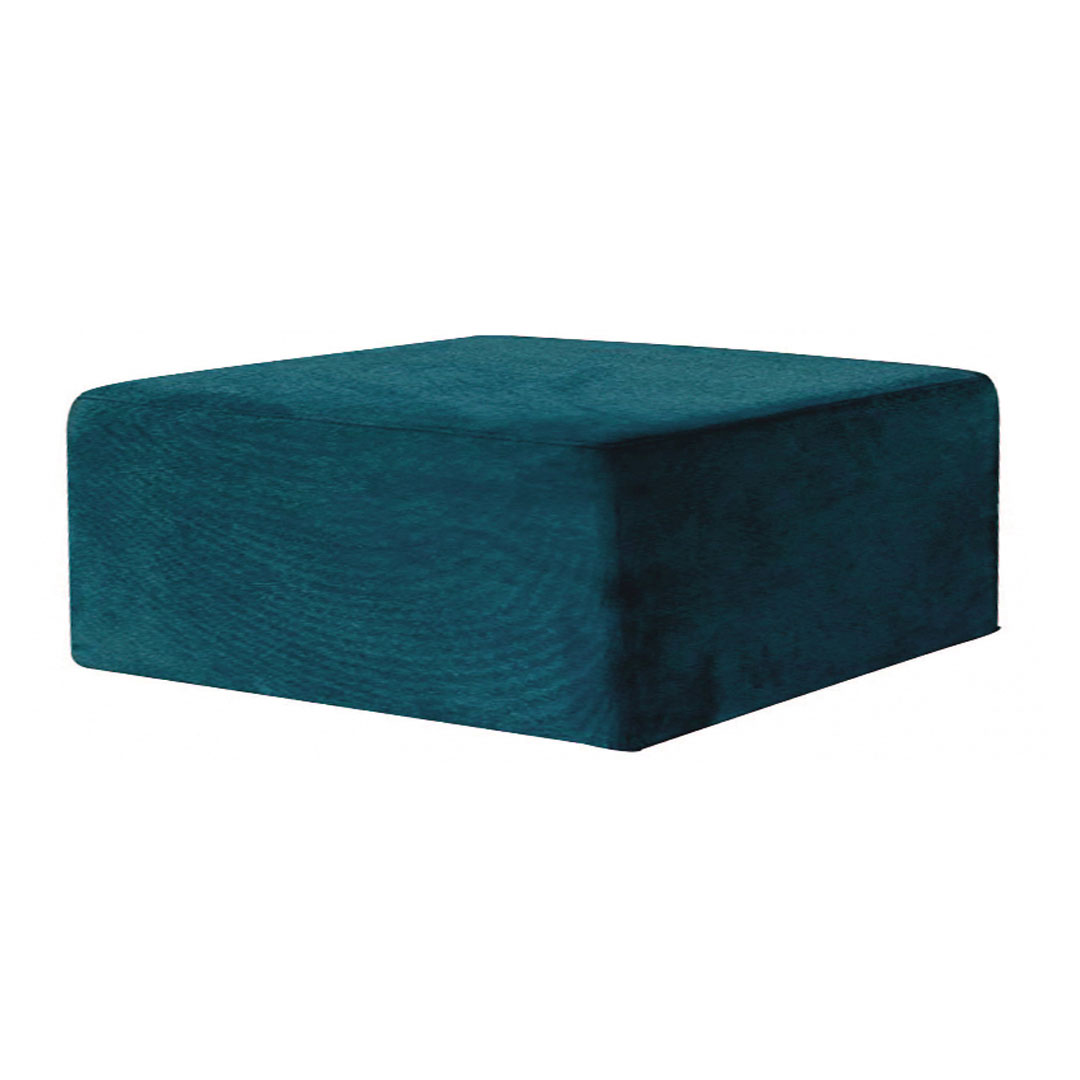 Pouf Quadrotto 90 tessuto velluto verde petrolio