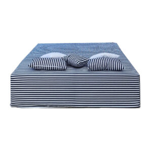 Pouf Quadrotto 180 Tessuto riga bianca/blu
