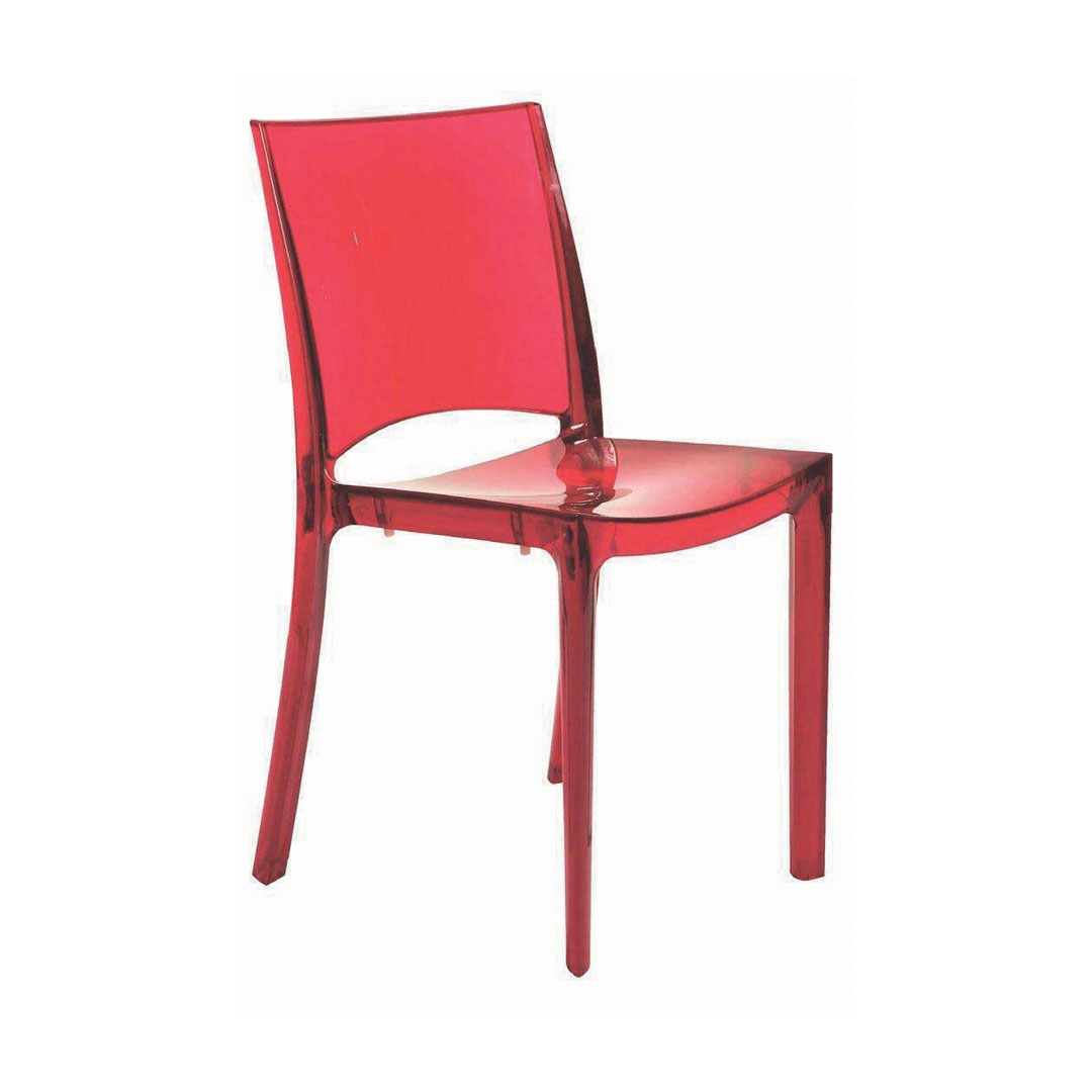 Sedia Bi-Side trasparente rossa
