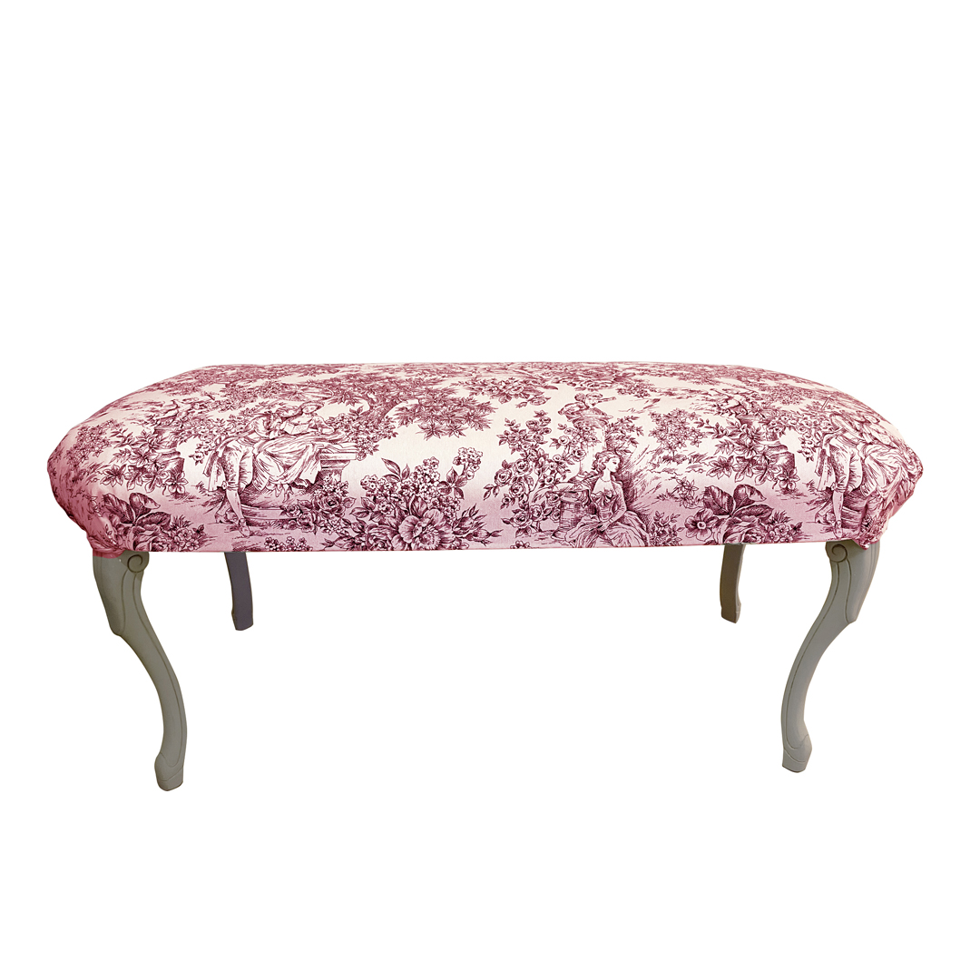 Panca Toile De Jouy rosso