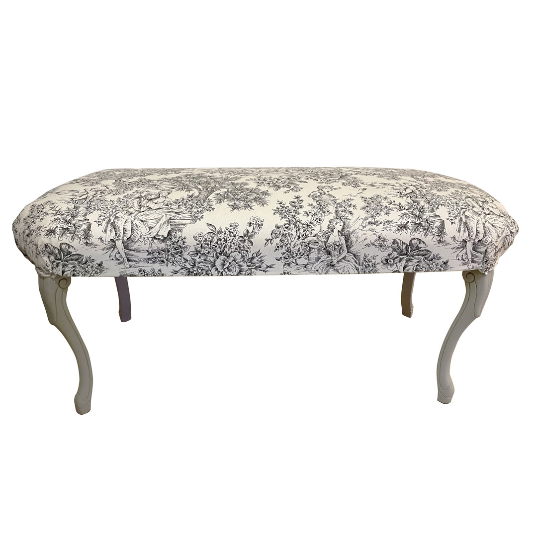 Panca Toile De Jouy nero