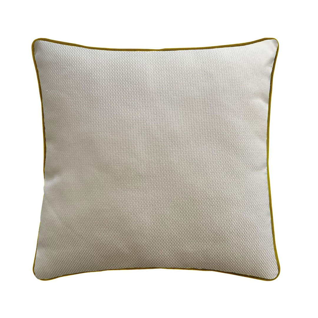 Cuscino 40x40 bianco Gemma e bordo oro