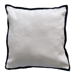 Cuscino 40x40 bianco Gemma e bordo blu