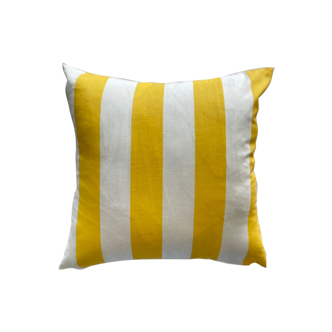 Cuscino 30x30 Rigato bianco e giallo