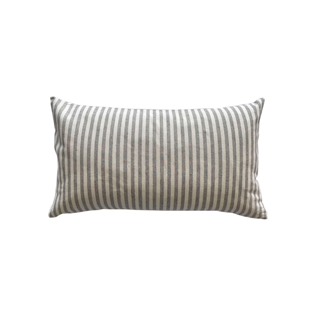 Cuscino 60x30 Rigato bianco e grigio chiaro