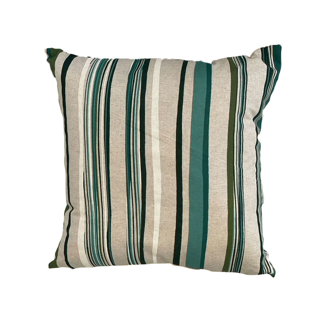 Cuscino 40x40 Riga irregolare sabbia e verde