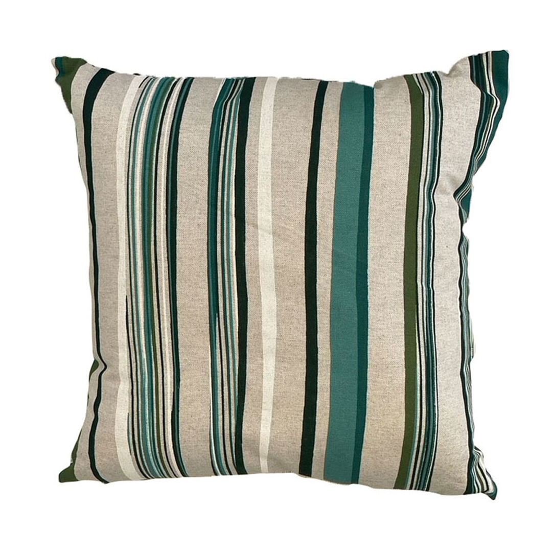 Cuscino 60x60 Riga irregolare sabbia e verde