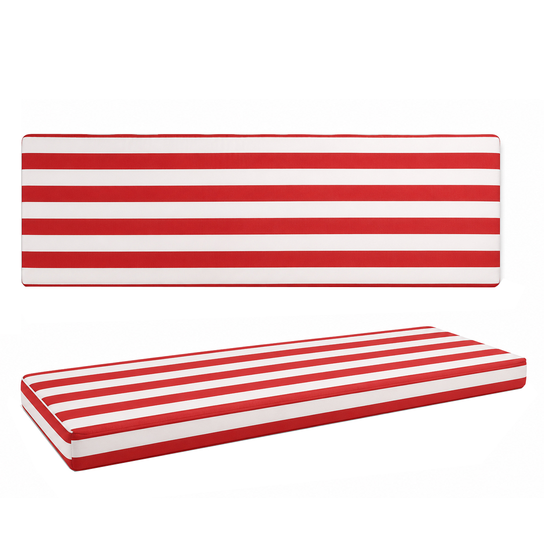 Copricuscino panca Legno riga rosso/bianco