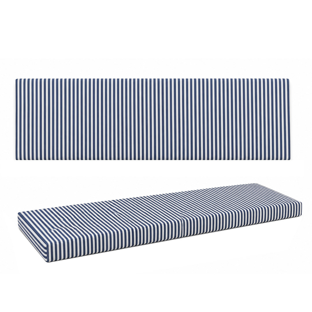 Copricuscino panca Legno riga blu/bianco