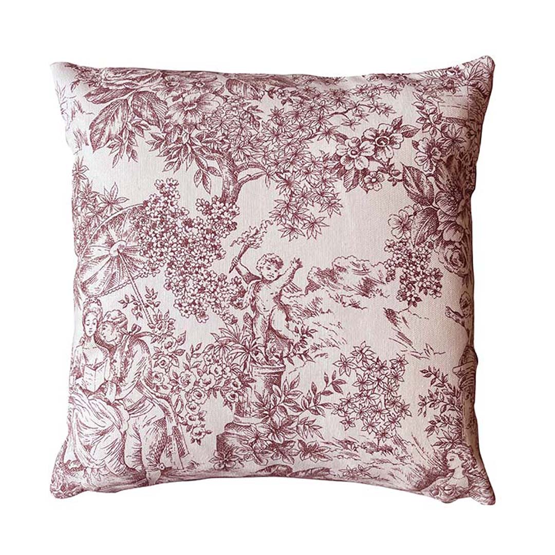 Cuscino 42x42 Toule de Jouy rosso