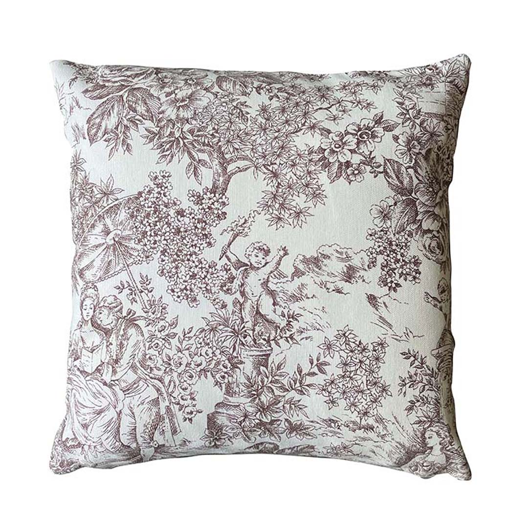 Cuscino 42x42 Toule de Jouy seppia